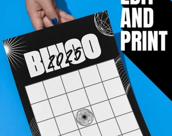2025 Bingo Card: New Year Resolutions, Goal Tracker (Editable Canva Template)