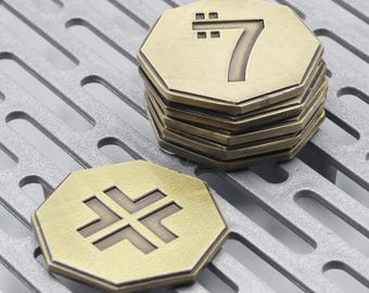 Gold Galactic Credits // Metal Star Wars Credit Pieces // Sabacc Game Token