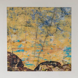 pittura, acrilico, decorazione, fatto a mano, monotipo, stampa, regalo, arte astratta, arte semi-astratta, formato quadrato, regalo, carta giapponese