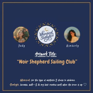 May include: Dark blue graphic with the text "Noir Shepherd Sailing Club." The image features two portraits, the logo of "Whimsical Starlight co," and text that reads "Whimsical, for the type of aesthetic I choose to embrace."