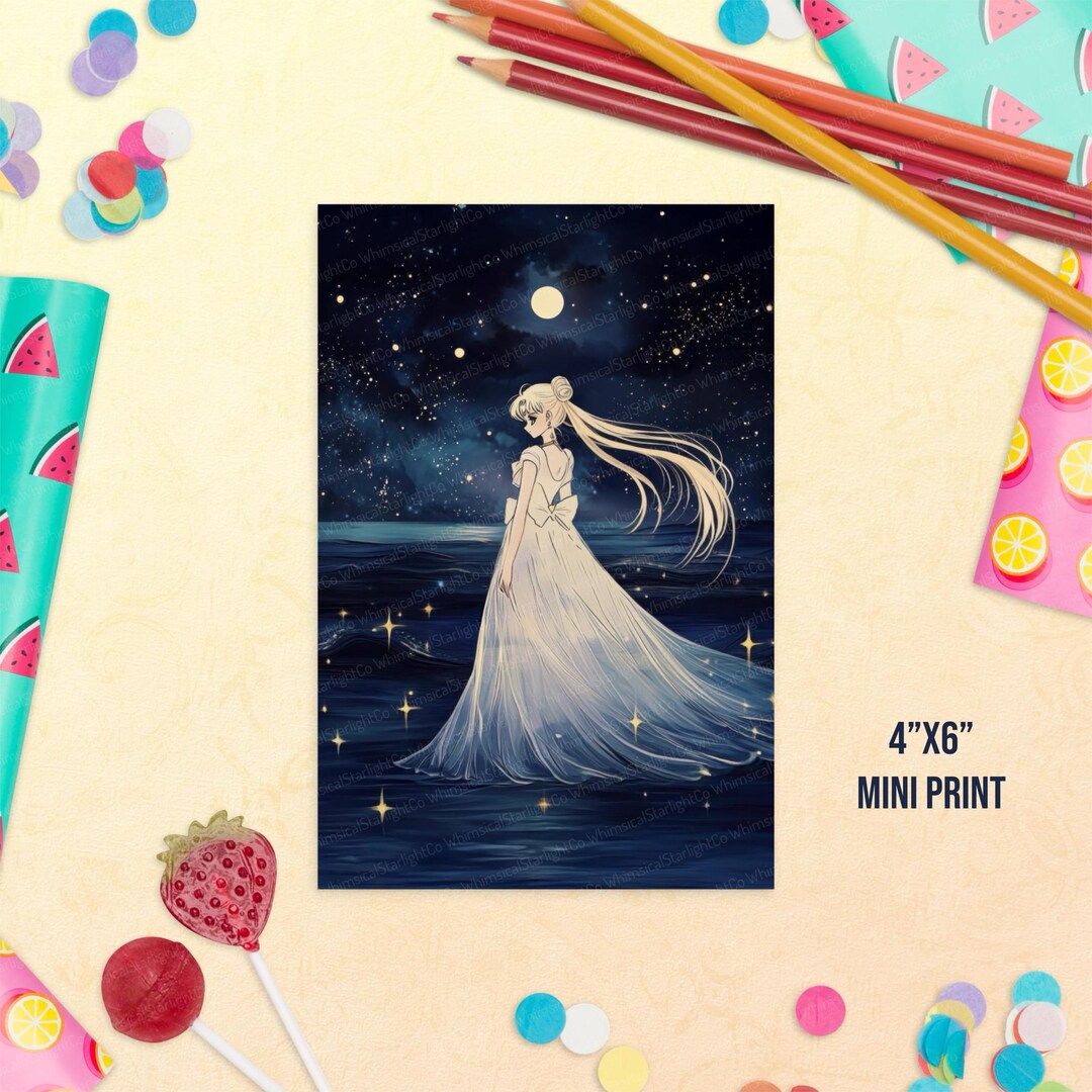 Sailor Moonies Fanart Mini Print, Postcard Wall Art, 4x6, Retro 90's ...