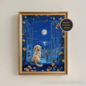 Crème langharige teckel Memorial cadeau, lang haar beige Doxie hond Wall Art Print, In Loving Memory Of Light Apricot Mini Wiener Dog aanwezig