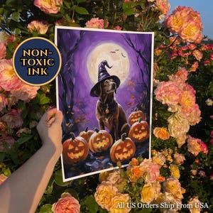 Halloween Chocolate Labrador Wand Kunst Brown Labrador Mom Geschenk für Chocolate Labrador Dad Geschenk Personalisierte Brown Labrador Hund Kürbis Dekorationen