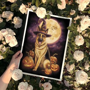 Decorazione murale di Halloween a forma di pastore tedesco, regalo per papà pastore tedesco, regalo per mamma pastore tedesco, regalo personalizzato con nome pastore tedesco