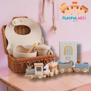 Ensemble de jouets pour petit train en bois pour bébé