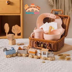 Ensemble de jouets pour petit train en bois pour bébé