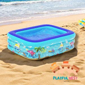Marco de piscina inflable con patrón de dibujos animados grueso para interior y exterior de verano