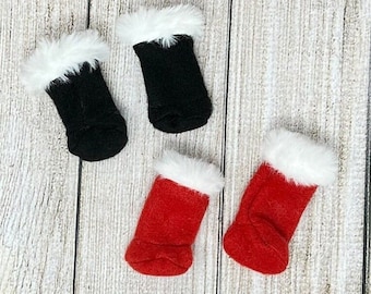 Elf Doll Boots with Fur, 12" Doll Boots, Christmas Elf, Doll Clothing, Elf Accessories