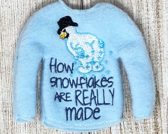 How Snowflakes are REALLY Made Elf Doll Sweater, Christmas Elf, Elf Clothing, Doll Clothing, Elf Props