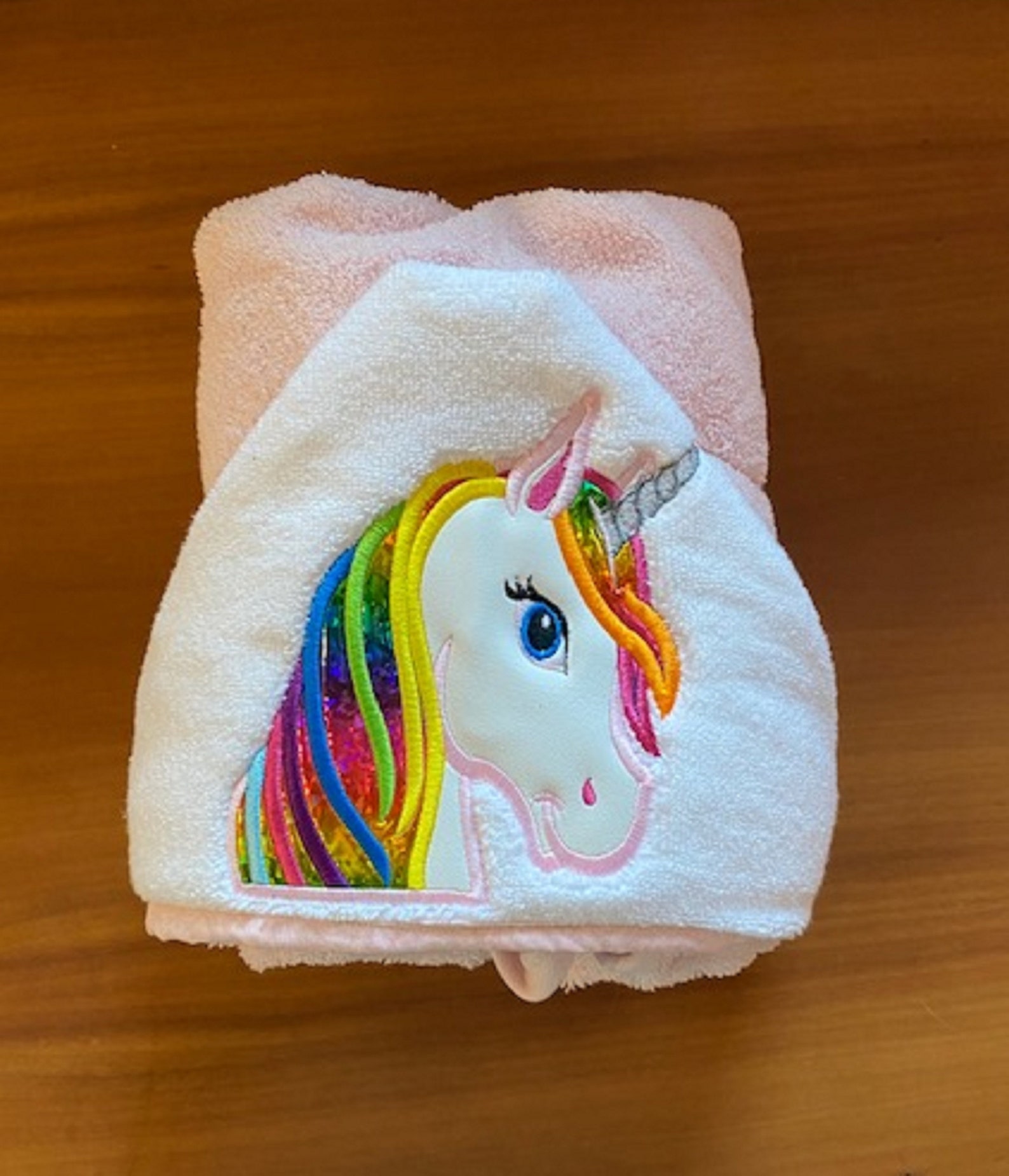 Unicorn Hooded Pink Towel Bath Towel Kid's Hooded Towel Etsy UK