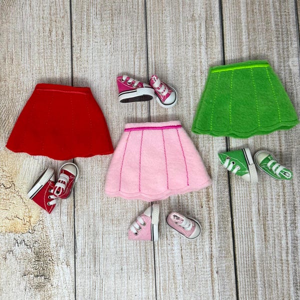 Jupe festonnée pour elfe, vêtements de poupée, elfe de Noël, accessoires de elfe