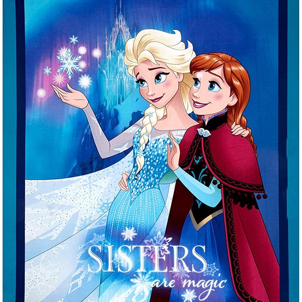 Sisters Ice Princess 36" x 44", RARE Quilting Cotton Fabric Panel