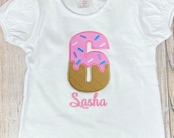 ELKE leeftijd IJsshirt ELKE maat, ijsfeest meisjes, 1e verjaardagsfeestje, Smashcake-shirt