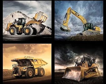 Paneles de almohada para equipos CAT de 45" x 36", 4 imágenes de telas para equipos CAT