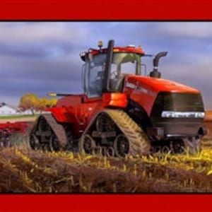 RARE panneau Quad Case IH en tissu, 45 x 36 po., tissu Tractor rouge, panneau de matelassage Case IH