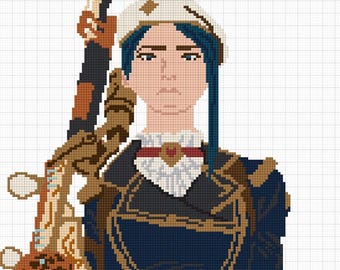 Padrão de ponto cruz Arcane Caitlyn