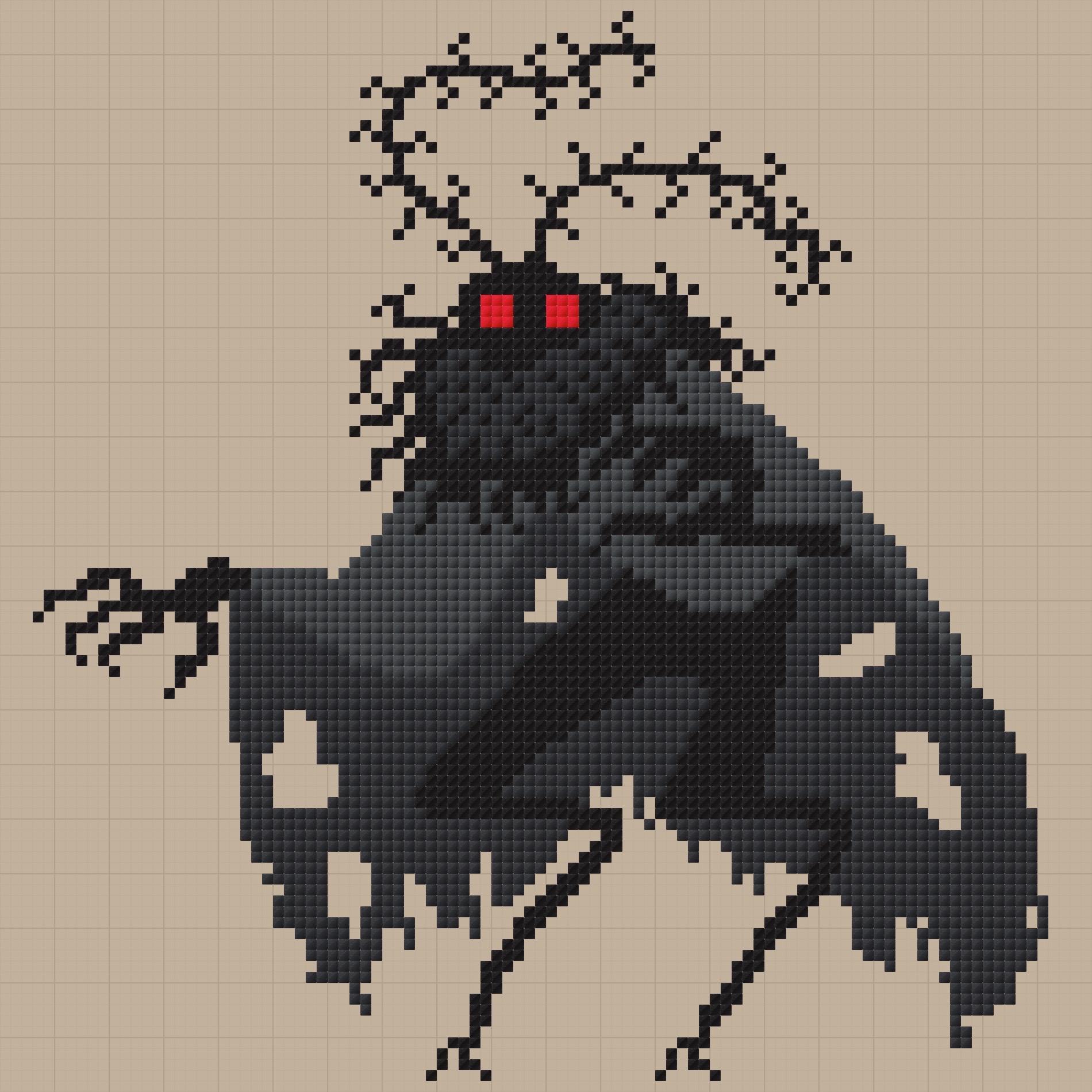 Mothman Cross Stitch Pattern - Etsy