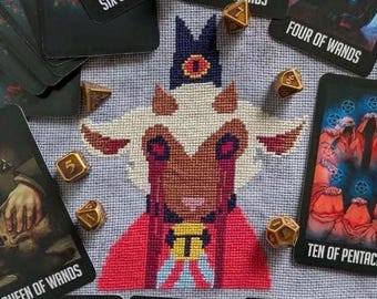Cult of the Lamb Cross Stitch Pattern