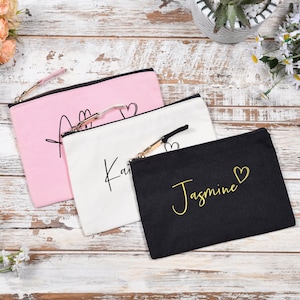 Custom Cosmetic Bags, Bridesmaid Gifts Makeup Bag for Her, Maid of Honor Proposal, Bridal Party, Wedding Gifts for Her, Birthday Gift