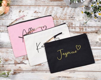 Personalized Cosmetic Bag: Bridesmaid Proposal Gift, Custom Makeup Bag
