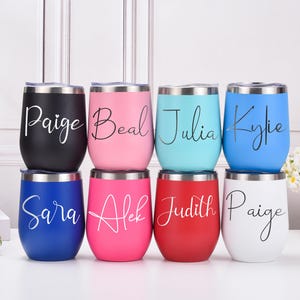 12oz Stainless Steel Tumbler Personalized Tumbler, Bridesmaid Proposal Gift, Wine Tumbler, Coffee Cup, Bachelorette, Liquor Cup