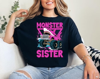 Hai Monstertruck Schwester Tee: Geburtstagsgeschenk Shirt