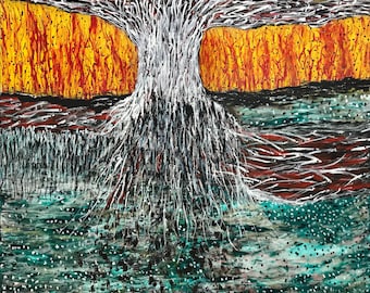 Art, museum quality, end of world, atomic bomb, abstract art, home decor, holiday gifts, limited edition, unique, intense art, signed print