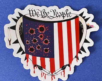 We the People Vinyl Heart Sticker