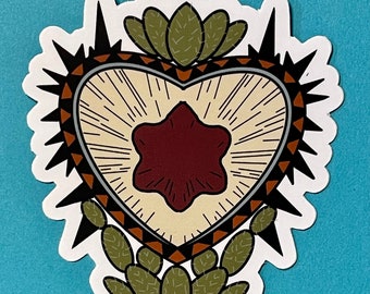 Desert Heart and Cacti Sticker