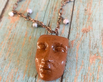 Ceramic Face Necklace