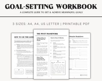 Goal-Setting Workbook for Clarity & Motivation | Digital Printable Guide | Worksheets and Journaling Prompts | Downloadable PDF
