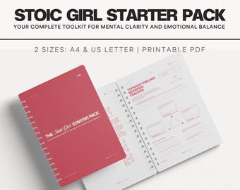 Stoic Girl Starter Pack | Emotional Regulation Workbook | Psychology Self Help | Digital Download PDF | Stoic Philosophy Guide | Mindset