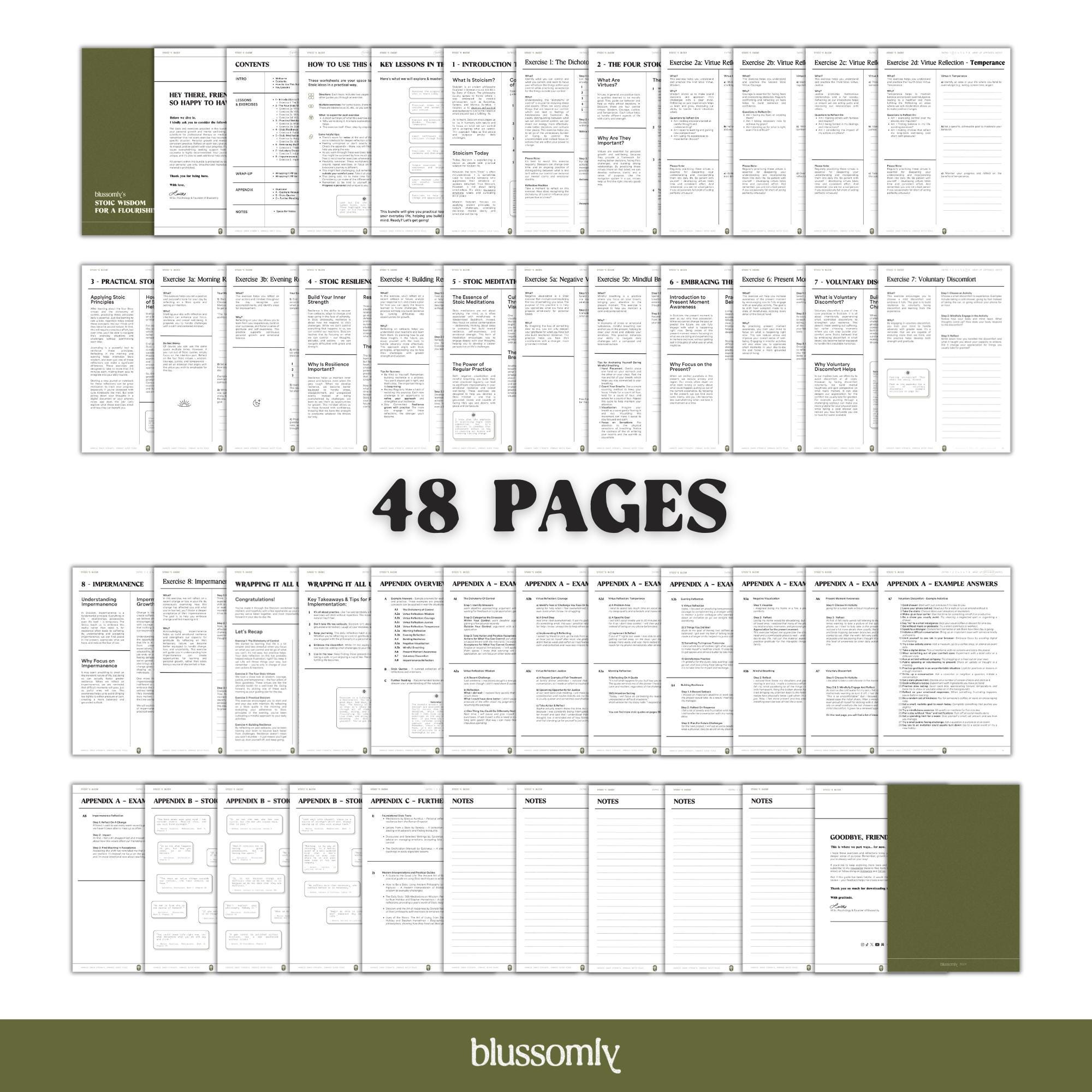 Stoic Mindset Workbook | Resilience &amp; Personal Growth PDF | Printable ...