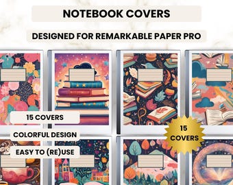 Bookish Notebook Covers for reMarkable Paper Pro: 15 Cozy Designs (PDF)