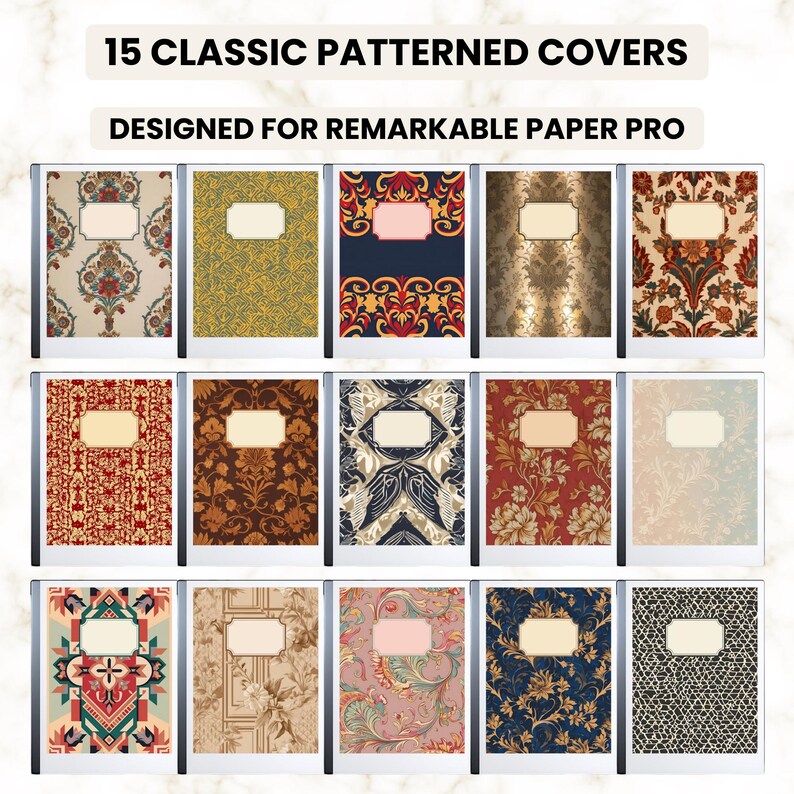 Notebook Cover for Remarkable Paper Pro: Classic Pattern Bundle (PDF ...