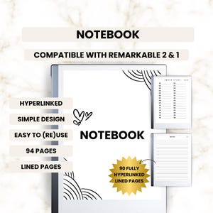 Notebook Template: Hyperlinked Lined Notes (PDF) for reMarkable 2