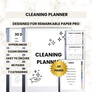 Städplanerare: 40-sidig digital checklista (PDF) för reMarkable Paper Pro