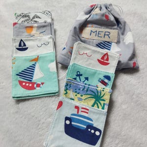 jeu de mémo la mer cartes en tissu