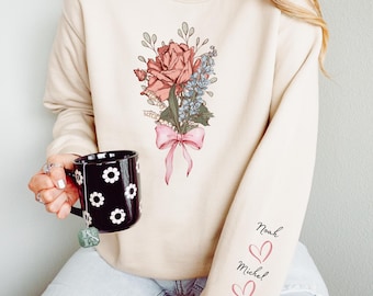 Custom Birth Month Sweatshirt Birth Flower Sweater, Birth Flower Shirt, Grandma's Garden, Personalized Mom Gift Grandma Mother's Day Gift