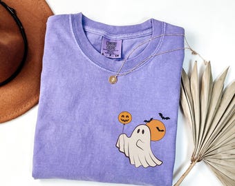 Halloween Ghost Comfort Colors Shirt, Cute Ghost Shirt, Womens Halloween Shirt, Cute Fall Shirt, Spooky Season Shirt, Gift For Halloween