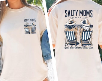 Comfort Colors® Salty Moms Beach Club Comfort Colors Shirt, The Beach Club Shirt, Aesthetic Beach Shirt, Mother’s Day Shirt Gift