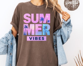 Summer Vibes Tshirt, Trendy Beachy Shirts, Coconut Girl, Clothes Cute Summer Tees,Trendy TS Graphics Tee, Comfort Colors Shirts