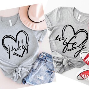 Wifey and Hubby Shirt, Wedding Party Shirt, Honeymoon Shirt,Wedding Shirt,Wife and Hubs Shirts, Just Married Shirts, Matching Couple Shirt