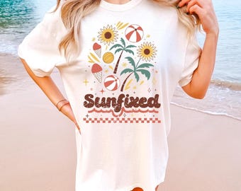 Sunset Tshirt Trendy Beachy Shirts Coconut Girl Clothes Cute Summer Tees Trendy TS Graphics Tee Mermaidcore T-Shirts Oversized Tee Aesthetic