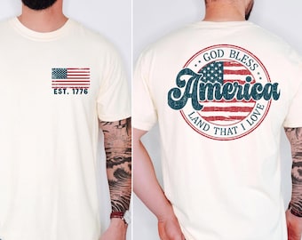 Camiseta retro con estampado de EE. UU., camiseta con la bandera estadounidense para el 4 de julio.