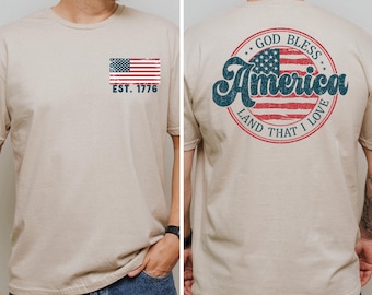 Camiseta retro con estampado de la bandera de EE. UU., camiseta del 4 de julio, camiseta patriótica para hombre.