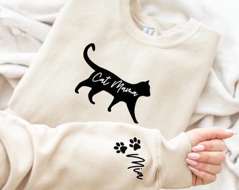 Cat Sweatshirt,Cute Cat Sweatshirt,Black Cat Shirt,Cat Peeking Sweatshirt,Womens Funny Sweatshirt,Gift for Cats Lover,Cat Mom Sweatshirt