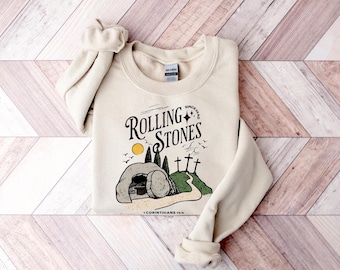 He Is Risen Christian Sweatshirt, Trendy Easter Clothing, Jesus Christ Shirt, Gift For Christian, Faith-Based Graphic Tee, Gift For Her