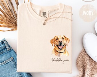 Labrador Retriever Watercolor Portrait Comfort Colors® T-Shirt - Comfort Colors Dog Lover Tee
