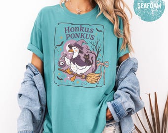 Halloween Witch Goose Comfort Colors® T-Shirt, Honkus Ponkus Tee